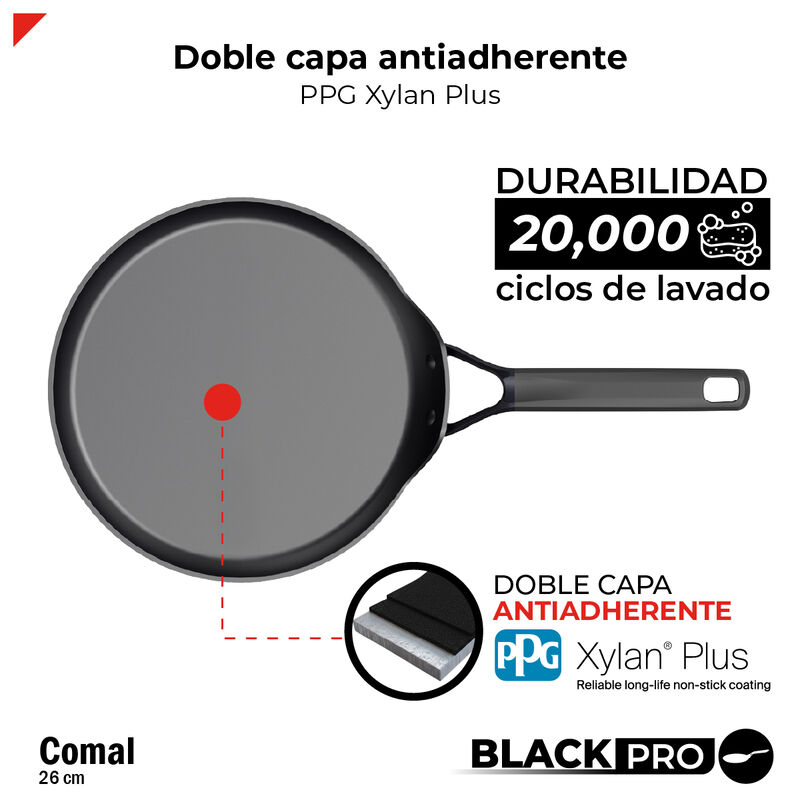 Comal De Aluminio Forjado 26cm Bogner BLACK PRO... image number null