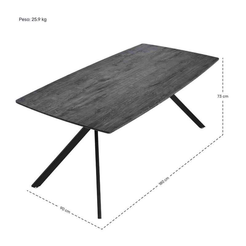 Mesa Comedor 6 Pers Nordico Gris Hogar Lujo 180... image number null