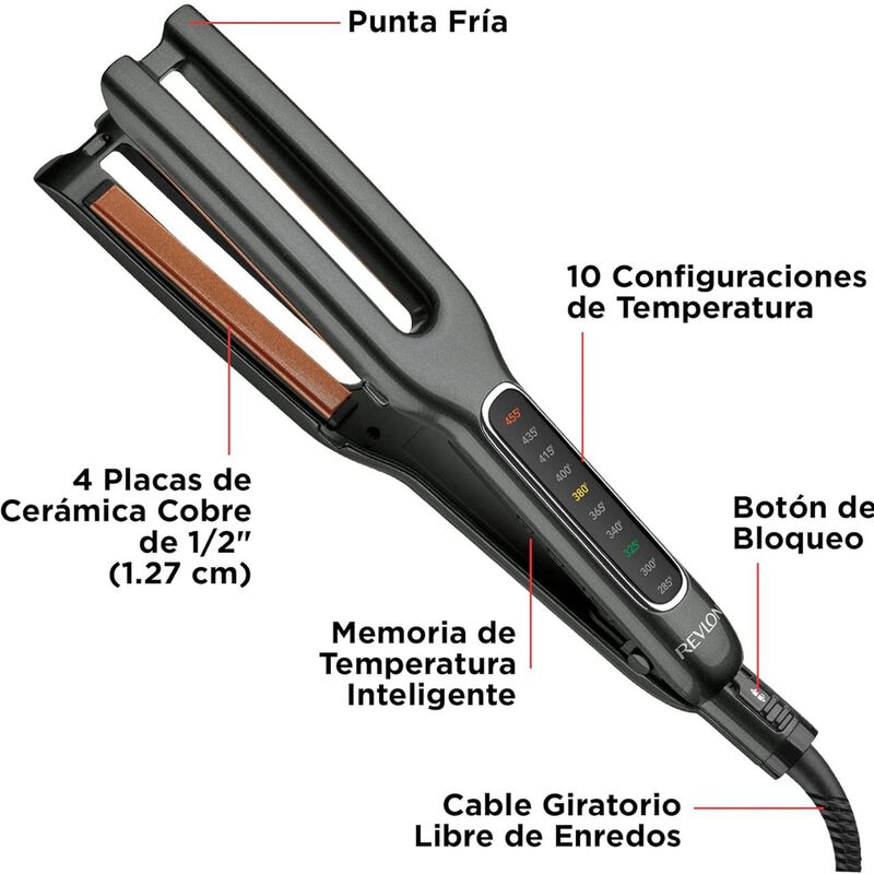 Alaciadora Doble Placa De Cer&aacute;mica Modelo RVST2... image number null