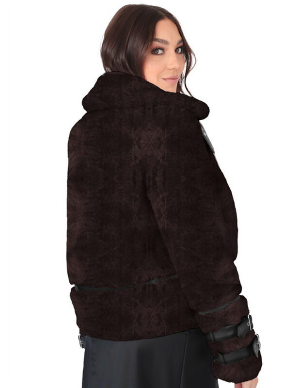 Chamarra Mujer Vinipiel Premuim Afelpada Caf&eacute; O... image number null