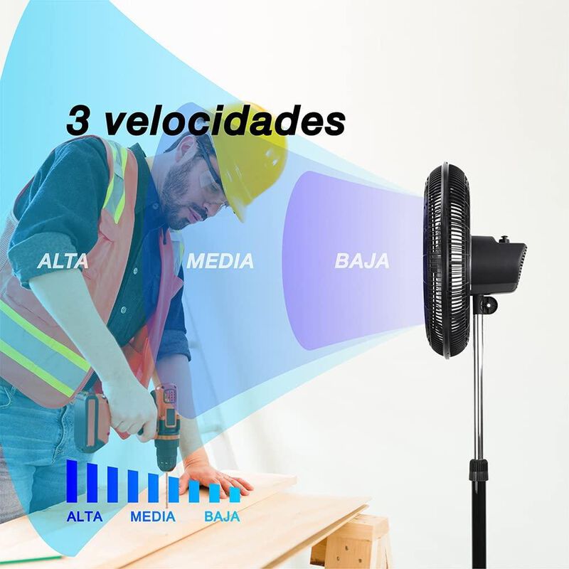 Ventilador Pedestal Mytek 3404 18 Pul 5 Aspas 1... image number null