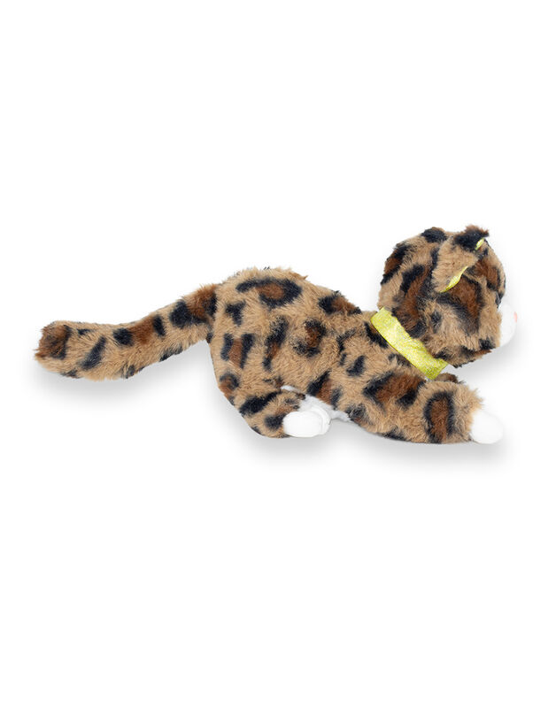 Gatito De Peluche Acostado Color Caf&eacute; Con Manch... image number null