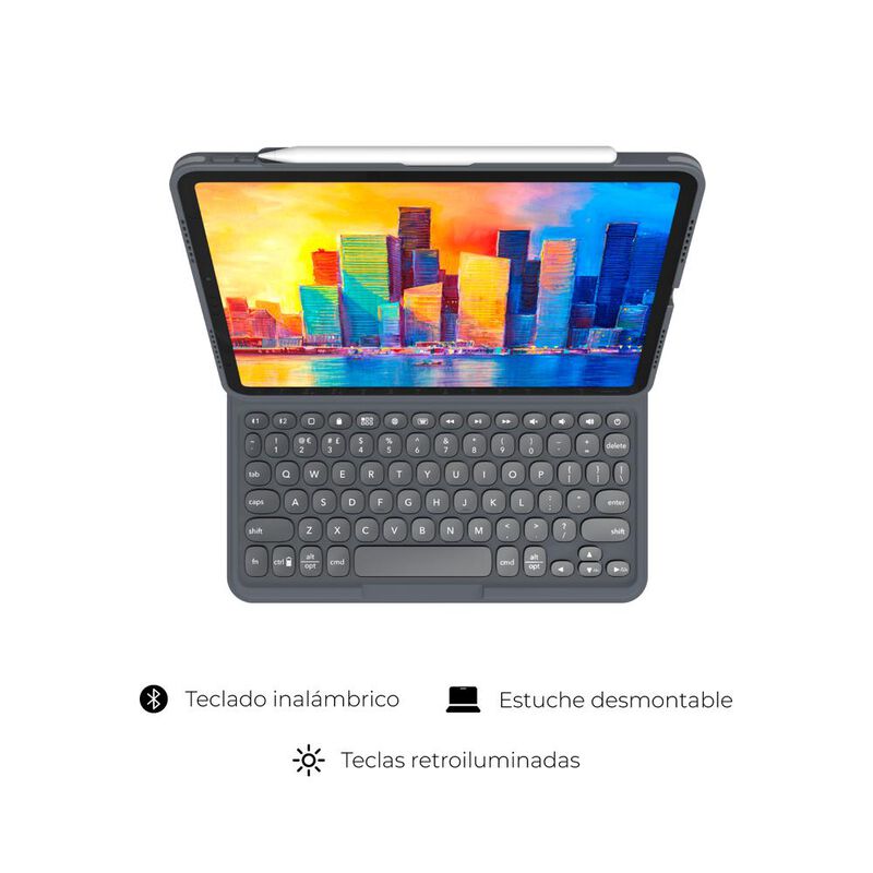 Kit teclado para iPad Air 10.9 4a y 5a gen + L&aacute;... image number null