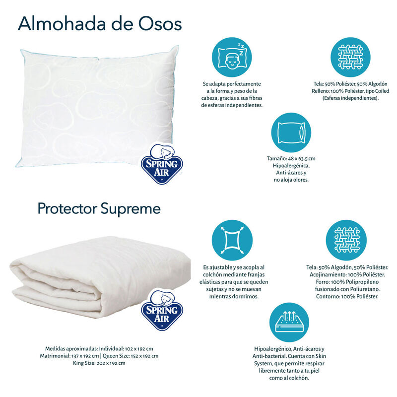 Colchón Individual Spring Air Marte +  Almohada... image number null