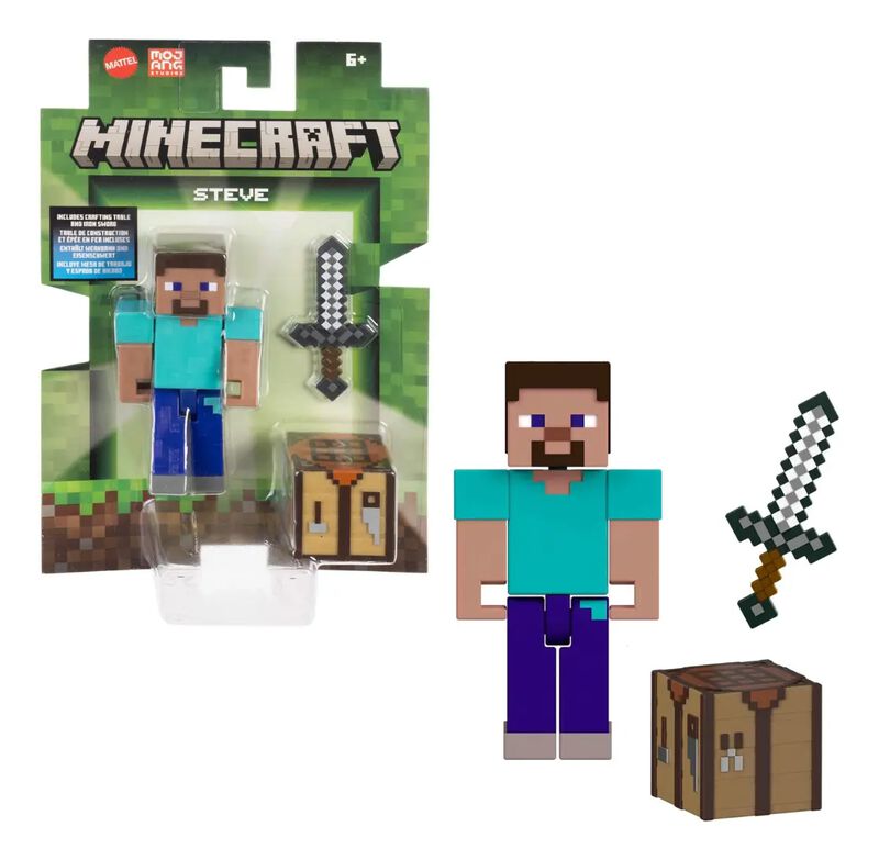 Minecraft Steve Espada De Hierro Y Mesa De Trab... image number null