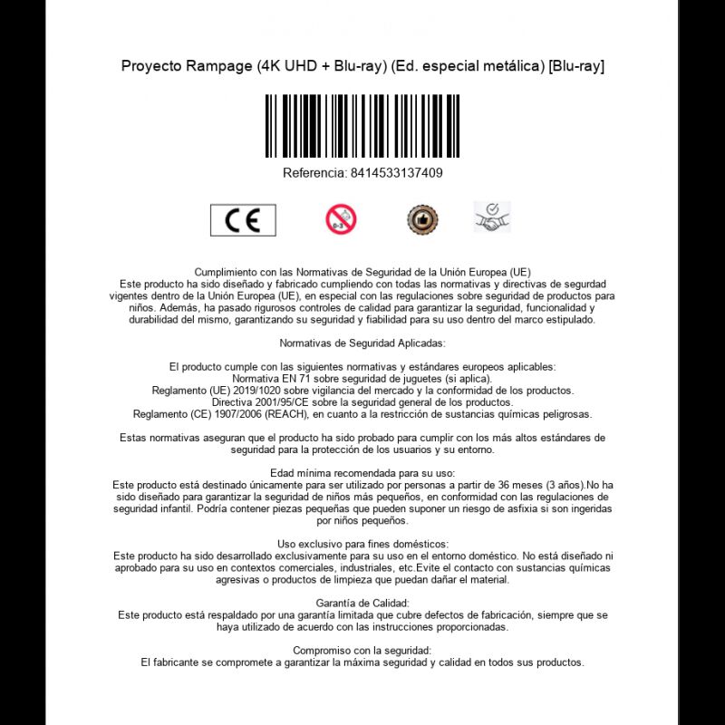 Proyecto Rampage (4k Uhd + Blu-ray) (ed. Especi... image number null