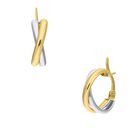 Arracadas Oro Amarillo Y Blanco 14k (15mm)