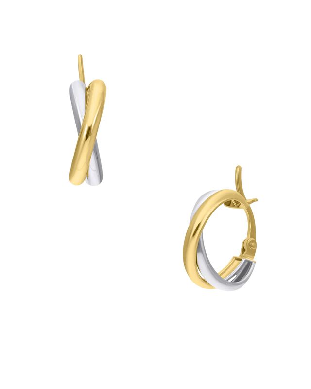 Arracadas Oro Amarillo Y Blanco 14k (15mm) image number null