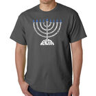 Camiseta Word Art Para Hombre - Menorah - Gris