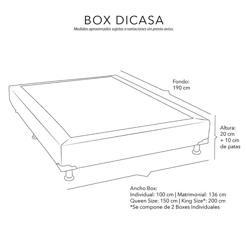 Box Queen size Dicasa Dolum Beige Claro image number null