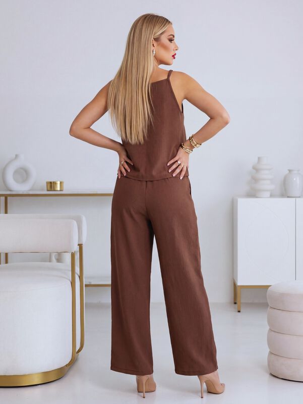 Conjunto 2 Piezas Blusa Sin Mangas Y Pantal&oacute;n P... image number null