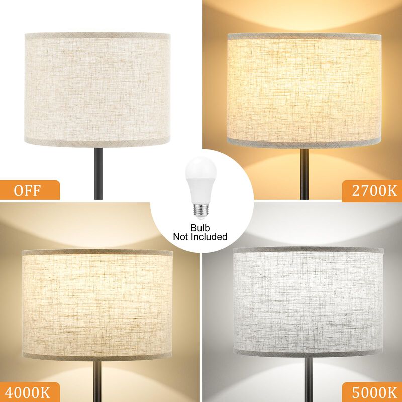L&aacute;mpara De Piso Ambimall 152 Cm Pantalla Beige ... image number null