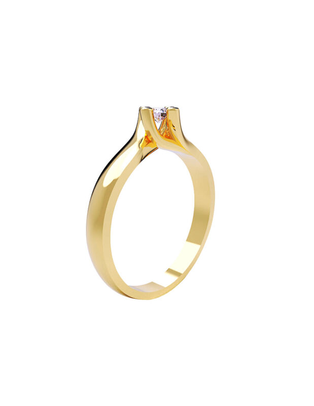 Anillo de Compromiso en Oro de 14K con Circonia... image number null