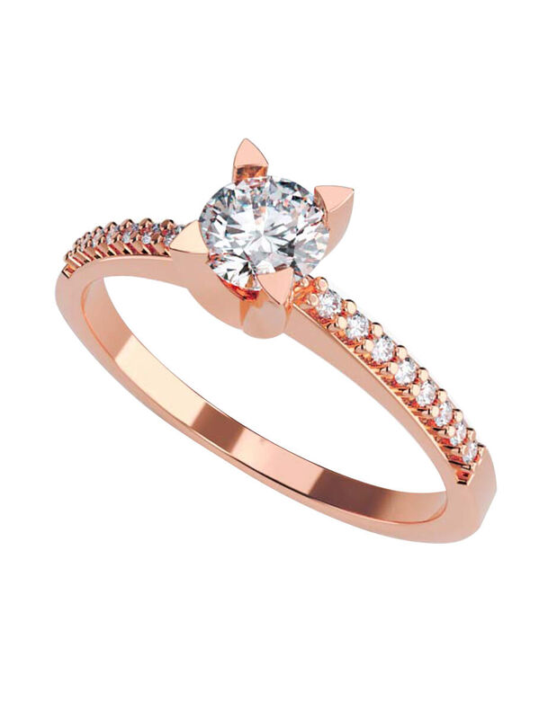 Anillo de Compromiso en Oro de 14K con Circonia... image number null