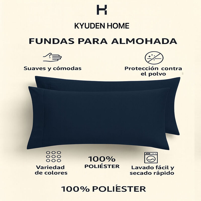 Fundas de Almohada Suaves y Duraderas Negro Kyu... image number null
