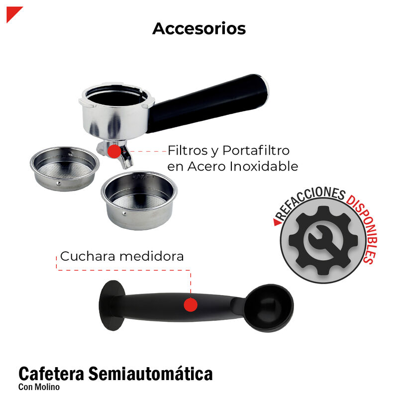 Bogner Cafetera Semiautom&aacute;tica Con Molino De Ca... image number null