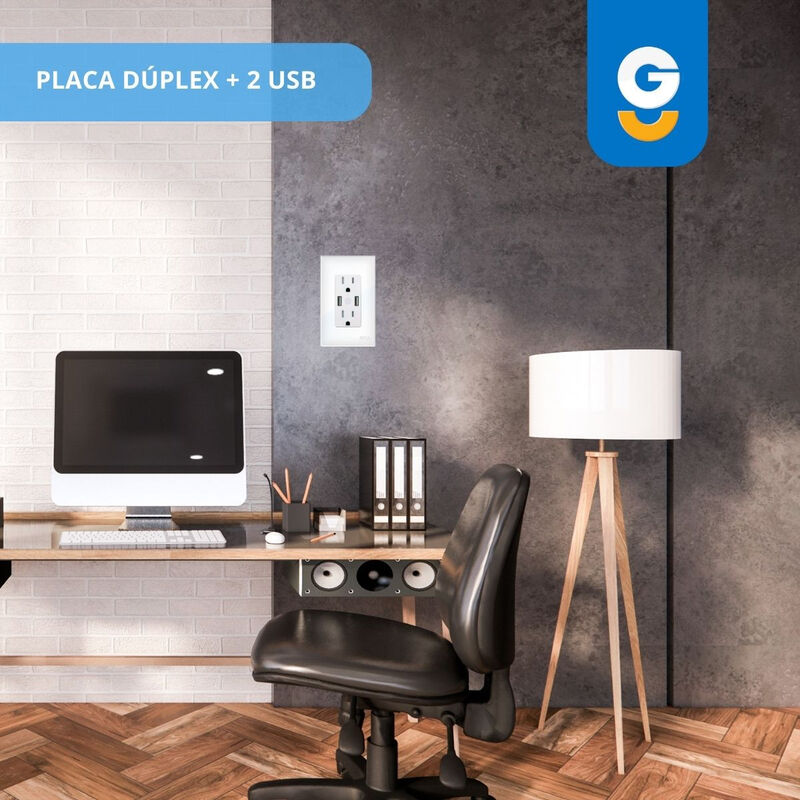 Pack 2 piezas Placa Duplex + 2 Puertos Usb Smar... image number null