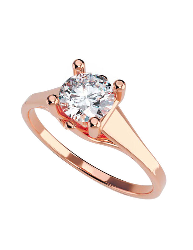 Anillo de Compromiso en Oro Rosa 14K con Circon... image number null