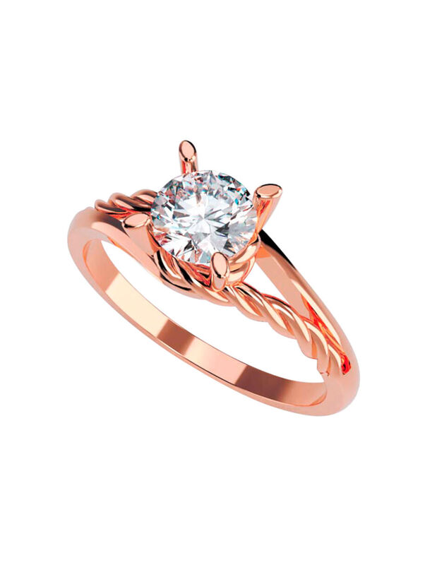 Anillo de Compromiso en Oro de 14K con Circonia... image number null