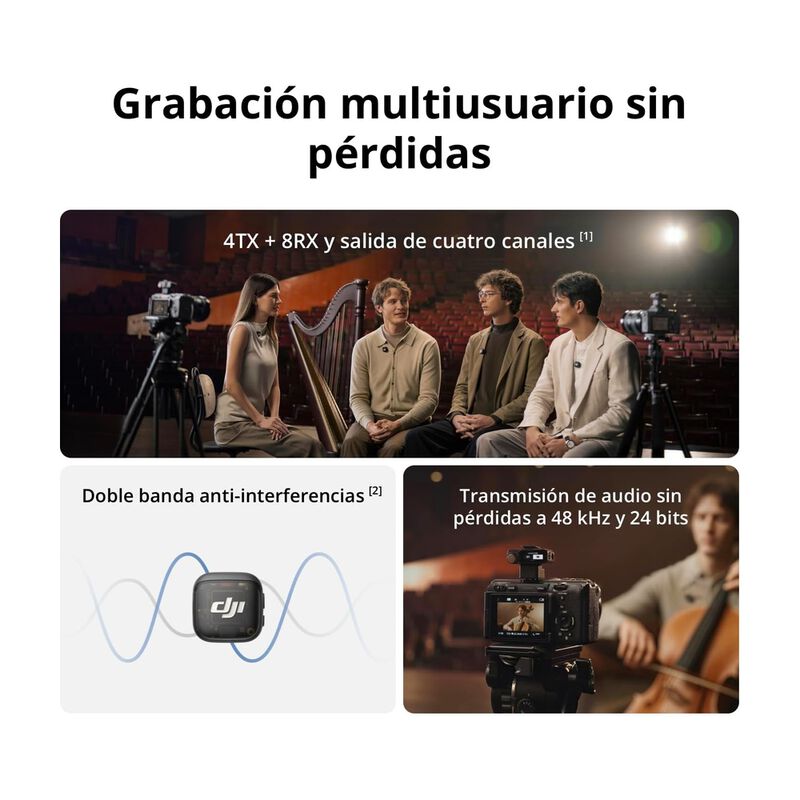 Kit 2 Micr&oacute;fonos Inal&aacute;mbricos Dji Mic 3 Negros image number null