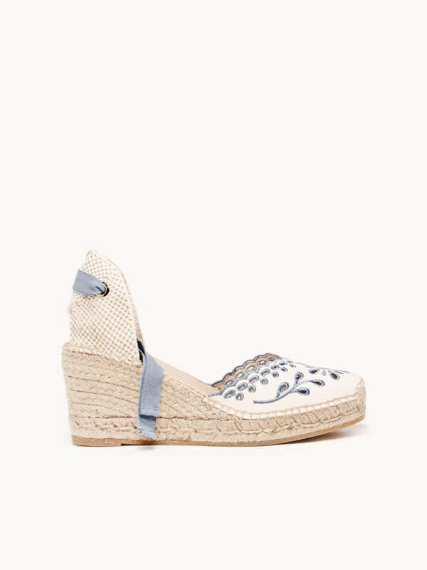 Alpargata de Cu&ntilde;a Media Romero Azul Jeans Borda... image number null