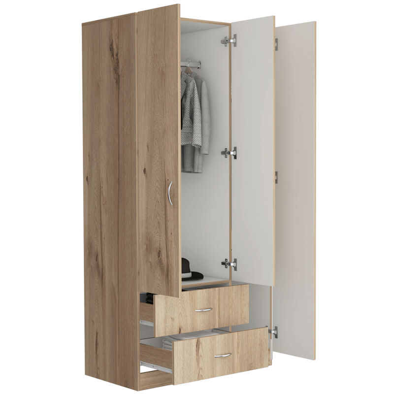 Closet Am&eacute;rica Caf&eacute; Claro y Blanco Virtual Mueb... image number null