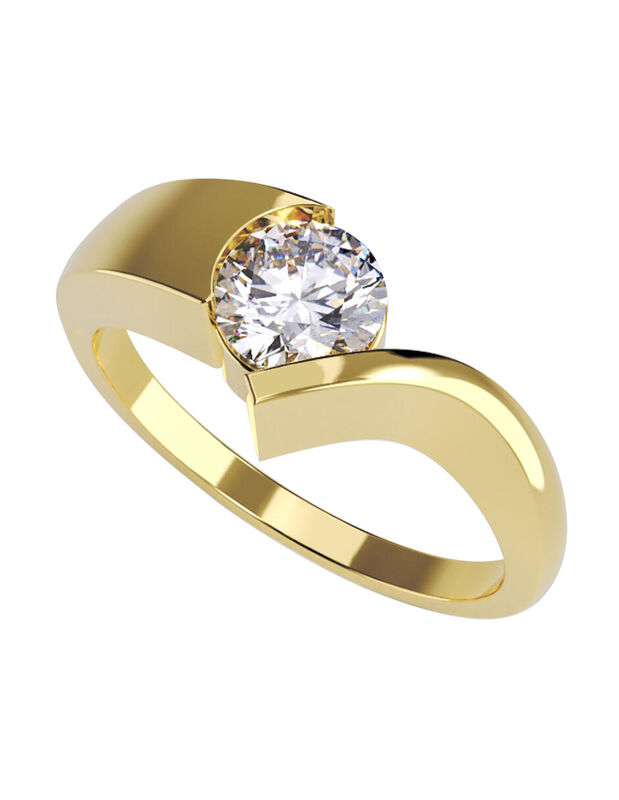 Anillo de Compromiso en Oro de 10K con Circonia... image number null