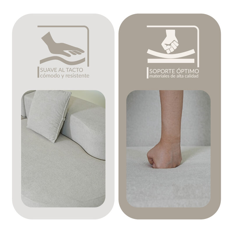 Sof&aacute; Espuma Alta densidad NORDIKA Beige 4 plaza... image number null