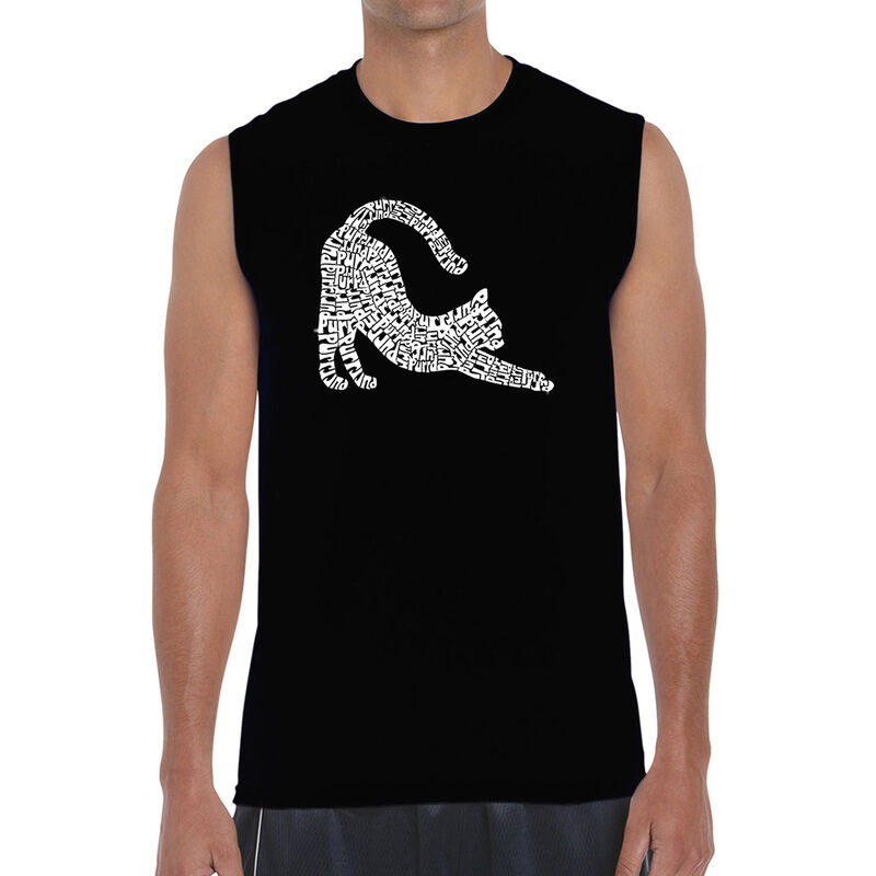Camiseta Sin Mangas Word Art Para Hombre - Gato... image number null
