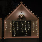 Serie de cortina Luces LED Cálida 300 focos cable Transparente Funciones 650 cm