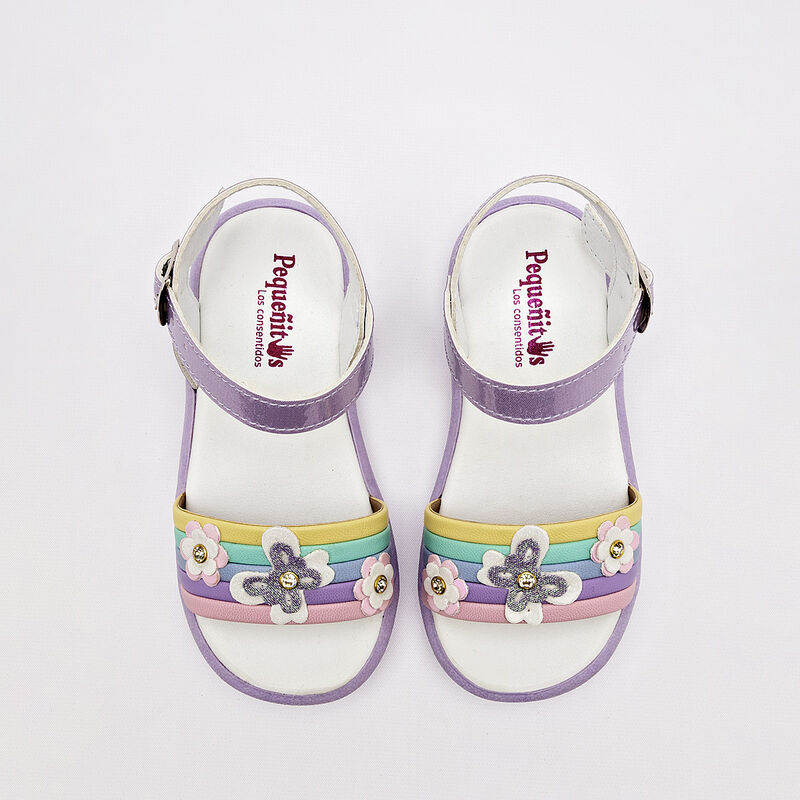 Chaparrin sandalia para beb&eacute; lila multicolor co... image number null