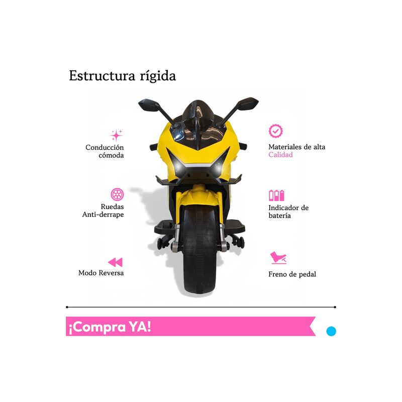 Motocicleta El&eacute;ctrica Montable Deportiva Ni&ntilde;o T... image number null
