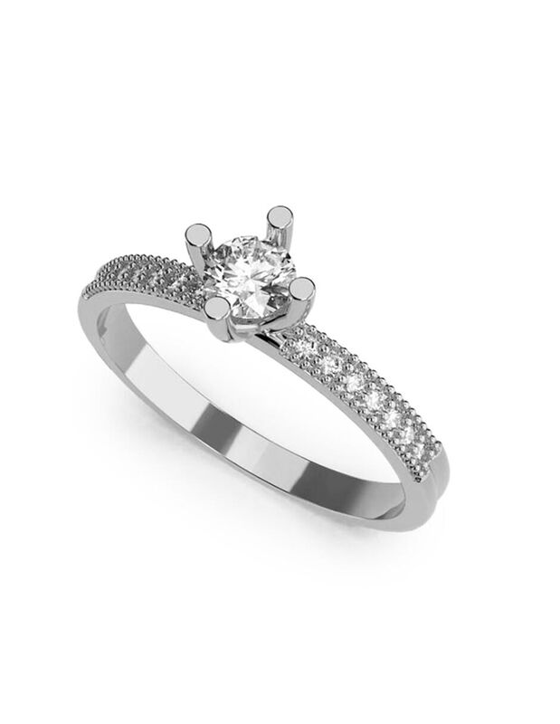 Anillo de Compromiso en Oro de 10K con Circonia... image number null