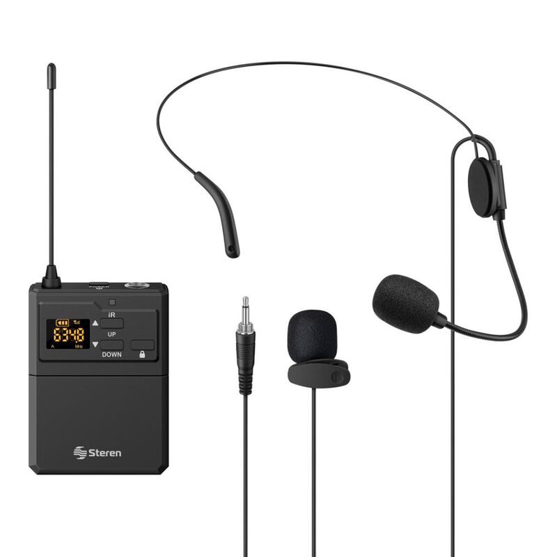 Micr&oacute;fono inal&aacute;mbrico UHF de solapa o nuca para... image number null