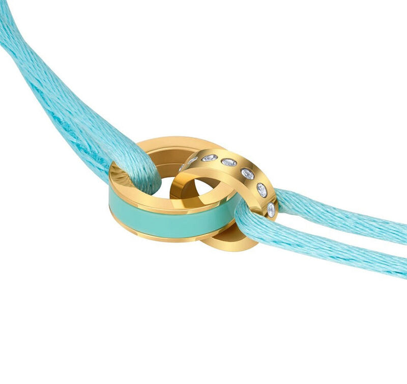 PULSERA WEWA DE SAT&Eacute;N CON CHARM TURQUESA Y ZIRC... image number null