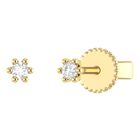 Broqueles De Oro Amarillo 14k Con 5pts De Diamante