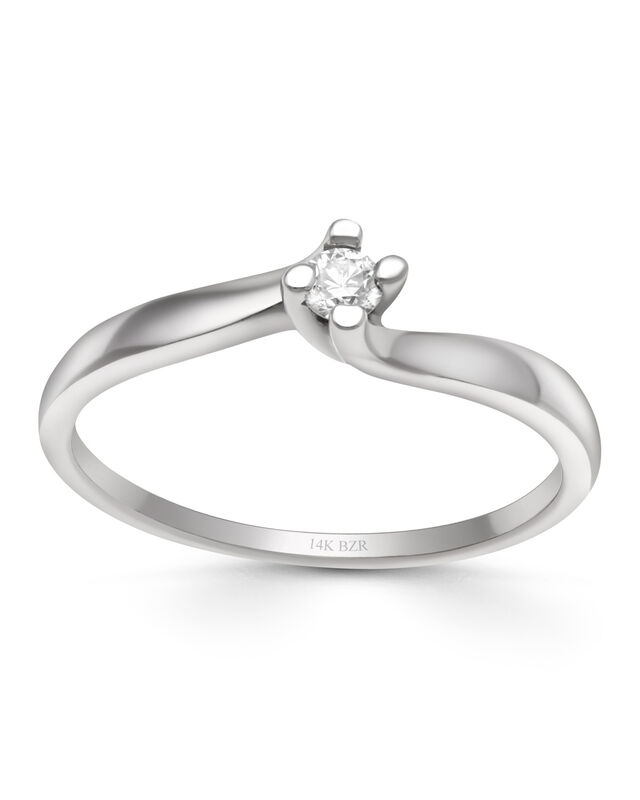 Solitario En Oro Blanco 14k Con Brillante De 10... image number null