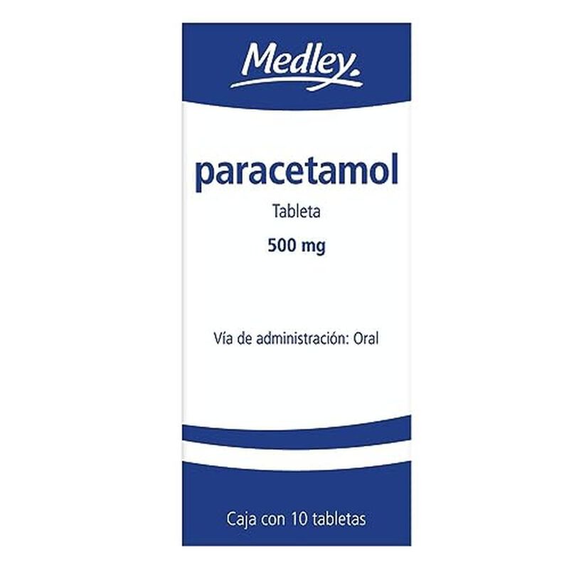 Paracetamol 500 gm, Caja con 10 Tabletas image number null