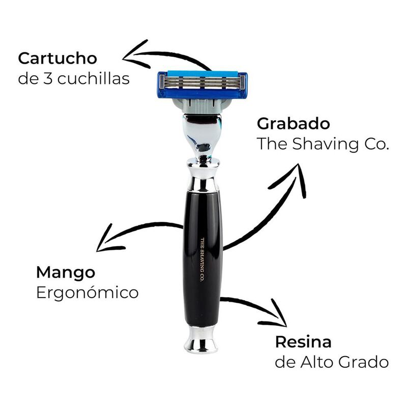 The Shaving Co Kit Rastrillo Negro Y Crema De A... image number null