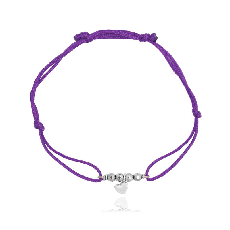 Pulsera Coraz&oacute;n Amore De Plata Con Hilo image number null