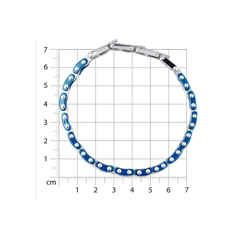 Pulsera De Acero En Color Azul Y Blanco Para Ca... image number null
