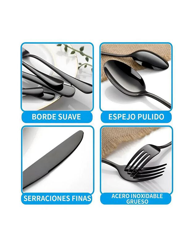 Set cubiertos Casa BIU de acero inoxidable 30 p... image number null