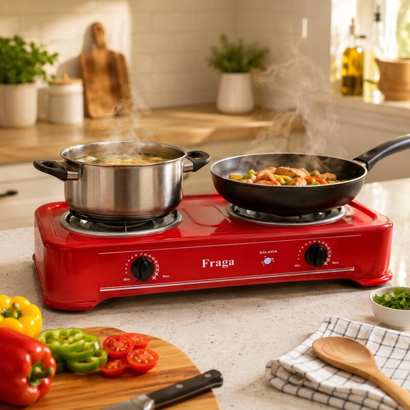 Parrilla El&eacute;ctrica 2 Resistencias 800w Rojo Com... image number null