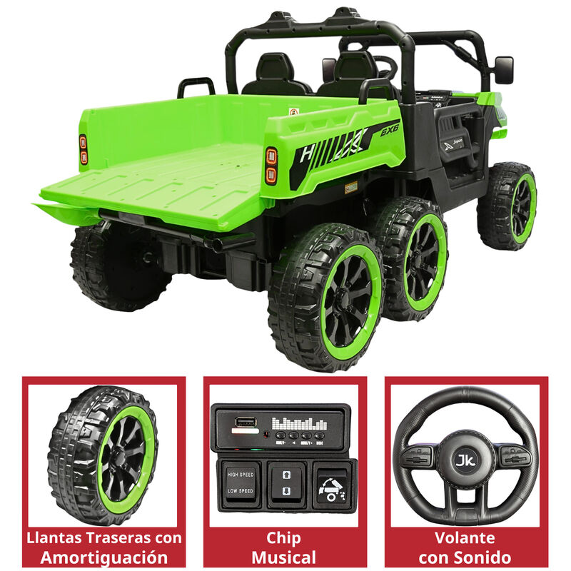 Montable El&eacute;ctrico para Ni&ntilde;os Tractor 6x6 Caja ... image number null