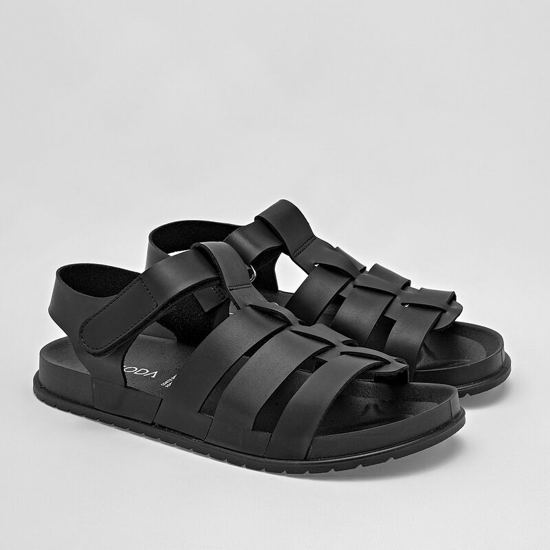 Via Moda Sandalia para hombre. Negro image number null