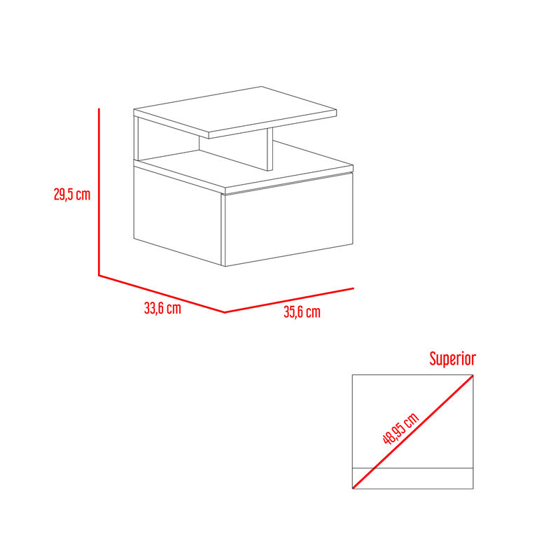Buro Flotante Modelo Velador Color Macadamia image number null