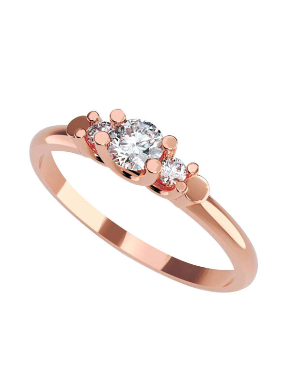 Anillo de Compromiso en Oro de 14K con Circonia... image number null