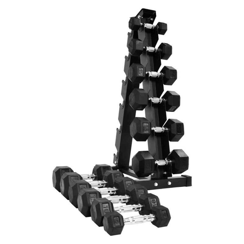 Rack 12 Pesas Hexagonales Mancuernas 5-30 Lb So... image number null