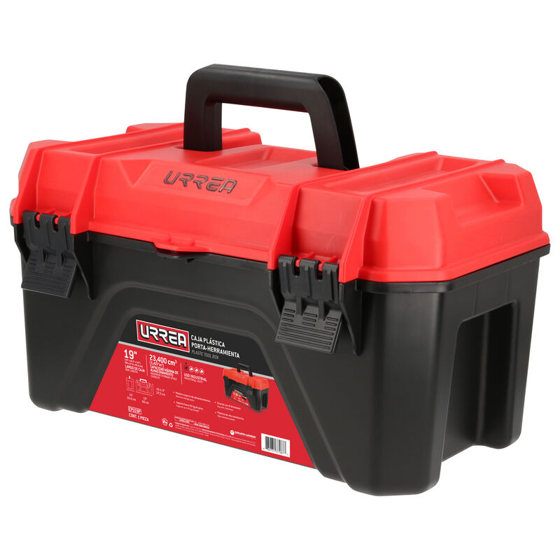 Caja portaherramientas pl&aacute;stica con broches pl&aacute;... image number null