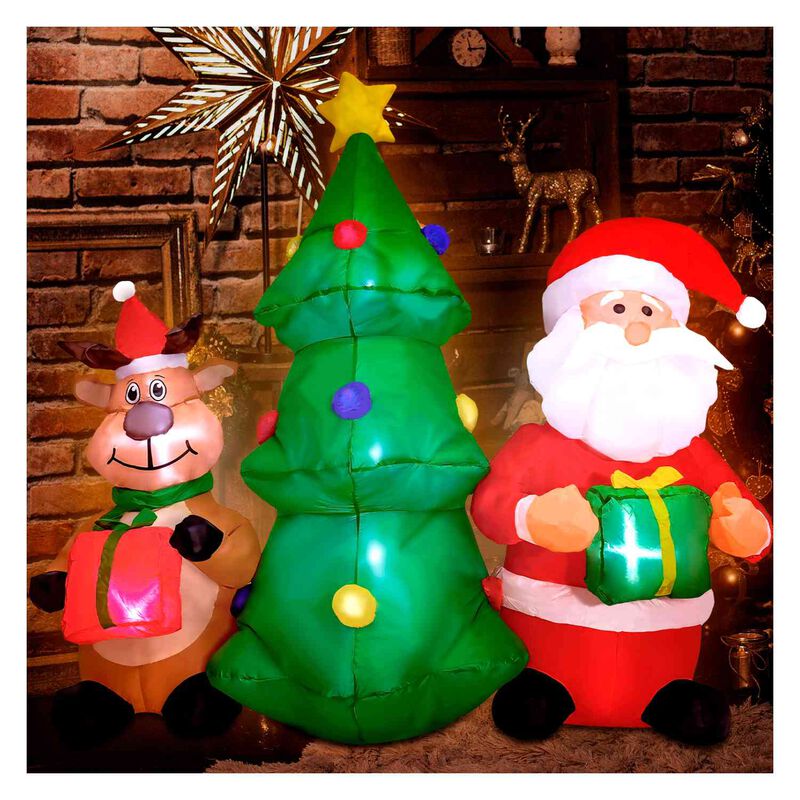 Inflable Navidad Santa Reno Arbol Luz Led Decor... image number null
